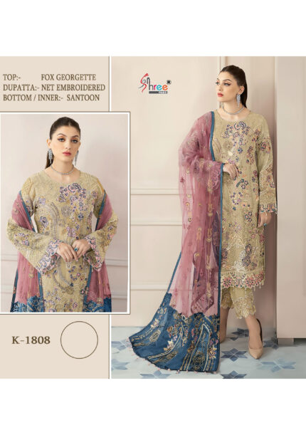 Pakistani Designer Suit(Shree) Semi Stitched Kurti plazo